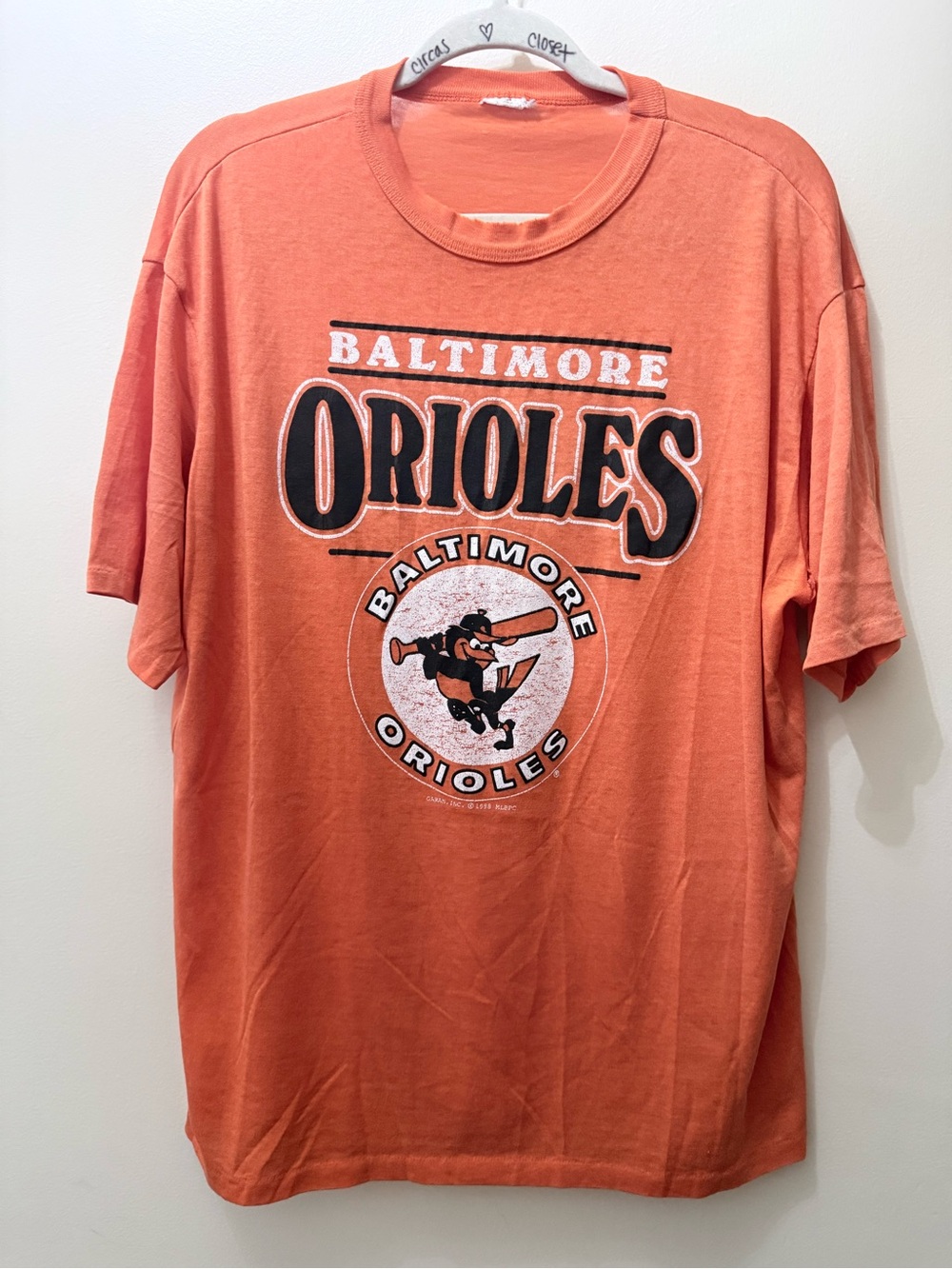 Vintage 1988 MLB Baltimore Orioles Baseball Graphic T Shirt Single Stitch XL